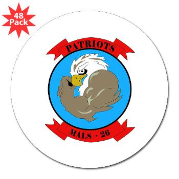 MALS26N - M01 - 01 - Marine Aviation Logistics Squadron 26-NEW 3" Lapel Sticker (48 pk)