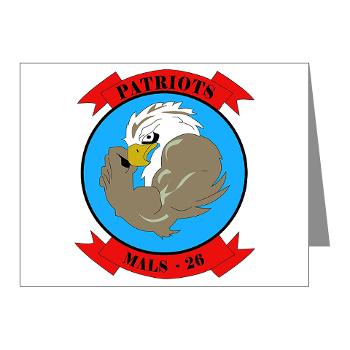 MALS26N - M01 - 02 - Marine Aviation Logistics Squadron 26-NEW Note Cards (Pk of 20)