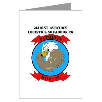 MALS26N - M01 - 02 - Marine Aviation Logistics Squadron 26-NEW with text Greeting Cards (Pk of 20)