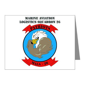 MALS26N - M01 - 02 - Marine Aviation Logistics Squadron 26-NEW with text Note Cards (Pk of 20)