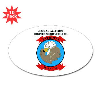 MALS26N - M01 - 01 - Marine Aviation Logistics Squadron 26-NEW with text Sticker (Oval 10 pk)