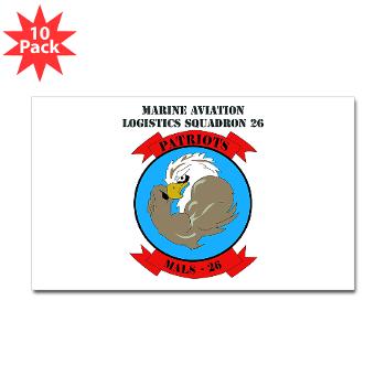 MALS26N - M01 - 01 - Marine Aviation Logistics Squadron 26-NEW with text Sticker (Rectangle 10 pk) - Click Image to Close