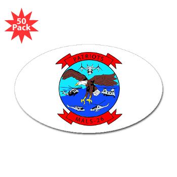 MALS26O - M01 - 01 - Marine Aviation Logistics Squadron 26-OLD (MALS-26) - Sticker (Oval 50 pk) - Click Image to Close