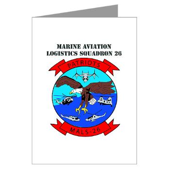 MALS26O - M01 - 02 - Marine Aviation Logistics Squadron 26-OLD (MALS-26) with text - Greeting Cards (Pk of 10)