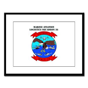 MALS26O - M01 - 02 - Marine Aviation Logistics Squadron 26-OLD (MALS-26) with text - Large Framed Print