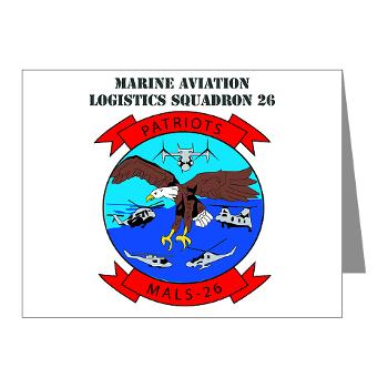 MALS26O - M01 - 02 - Marine Aviation Logistics Squadron 26-OLD (MALS-26) with text - Note Cards (Pk of 20) - Click Image to Close