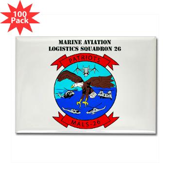MALS26O - M01 - 01 - Marine Aviation Logistics Squadron 26-OLD (MALS-26) with text - Rectangle Magnet (100 pack)