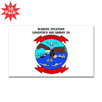 MALS26O - M01 - 01 - Marine Aviation Logistics Squadron 26-OLD (MALS-26) with text - Sticker (Rectangle 10 pk) - Click Image to Close