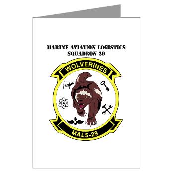 MALS29 - M01 - 02 - Marine Aviation Logistics Squadron 29 (MALS-29) with Text Greeting Cards (Pk of 10) - Click Image to Close