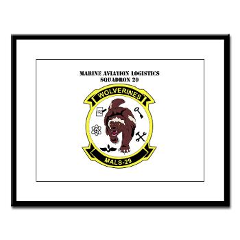 MALS29 - M01 - 02 - Marine Aviation Logistics Squadron 29 (MALS-29) with Text Large Framed Print