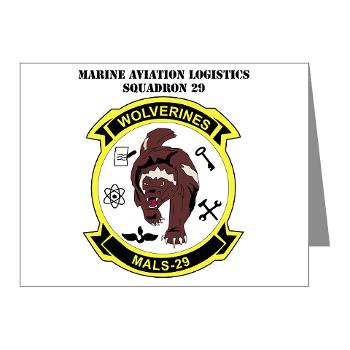 MALS29 - M01 - 02 - Marine Aviation Logistics Squadron 29 (MALS-29) with Text Note Cards (Pk of 20)