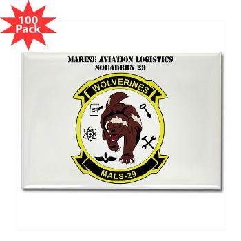 MALS29 - M01 - 01 - Marine Aviation Logistics Squadron 29 (MALS-29) with Text Rectangle Magnet (100 pack)