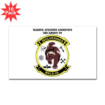 MALS29 - M01 - 01 - Marine Aviation Logistics Squadron 29 (MALS-29) with Text Sticker (Rectangle 10 pk) - Click Image to Close