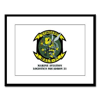 MALS31 - M01 - 02 - Marine Aviation Logistics Squadron 31 (MALS-31) with Text Large Framed Print - Click Image to Close