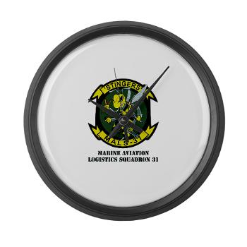 MALS31 - M01 - 03 - Marine Aviation Logistics Squadron 31 (MALS-31) with Text Large Wall Clock - Click Image to Close