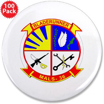 MALS36 - M01 - 01 - Marine Aviation Logistics Squadron 36 - 3.5" Button (100 pack)
