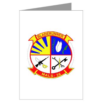 MALS36 - M01 - 02 - Marine Aviation Logistics Squadron 36 - Greeting Cards (Pk of 10) - Click Image to Close