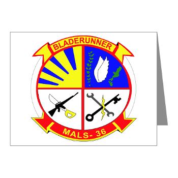 MALS36 - M01 - 02 - Marine Aviation Logistics Squadron 36 - Note Cards (Pk of 20)