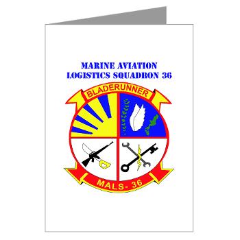 MALS36 - M01 - 02 - Marine Aviation Logistics Squadron 36 with Text - Greeting Cards (Pk of 10)