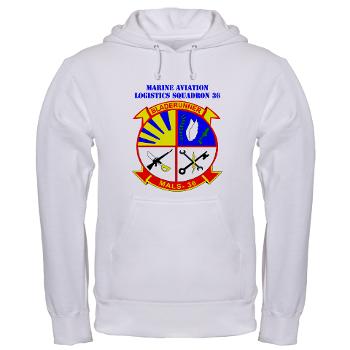MALS36 - A01 - 03 - Marine Aviation Logistics Squadron 36 with Text - Hooded Sweatshirt - Click Image to Close