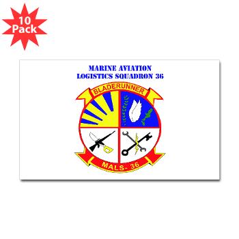 MALS36 - M01 - 01 - Marine Aviation Logistics Squadron 36 with Text - Sticker (Rectangle 10 pk)