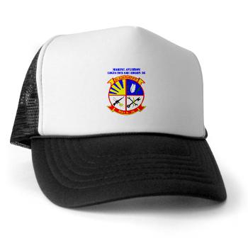 MALS36 - A01 - 02 - Marine Aviation Logistics Squadron 36 with Text - Trucker Hat