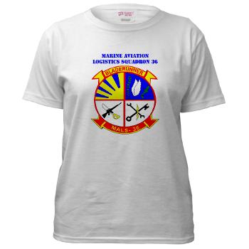 MALS36 - A01 - 04 - Marine Aviation Logistics Squadron 36 with Text - Women's T-Shirt