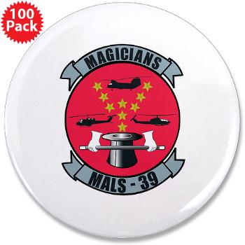 MALS39 - M01 - 01 - Marine Aviation Logistics Squadron 39 - 3.5" Button (100 pack) - Click Image to Close
