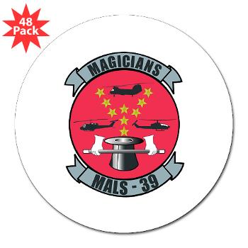 MALS39 - M01 - 01 - Marine Aviation Logistics Squadron 39 - 3" Lapel Sticker (48 pk) - Click Image to Close