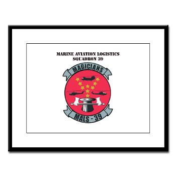 MALS39 - M01 - 02 - Marine Aviation Logistics Squadron 39 with Text - Large Framed Print