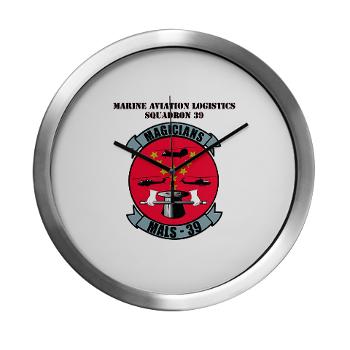 MALS39 - M01 - 03 - Marine Aviation Logistics Squadron 39 with Text - Modern Wall Clock