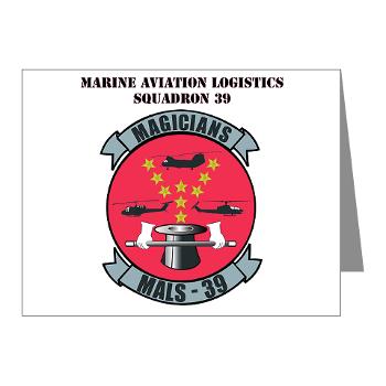 MALS39 - M01 - 02 - Marine Aviation Logistics Squadron 39 with Text - Note Cards (Pk of 20)