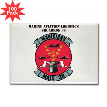 MALS39 - M01 - 01 - Marine Aviation Logistics Squadron 39 with Text - Rectangle Magnet (100 pack) - Click Image to Close