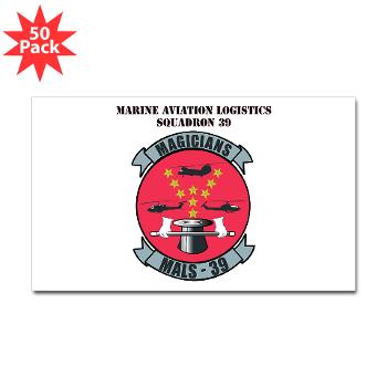 MALS39 - M01 - 01 - Marine Aviation Logistics Squadron 39 with Text - Sticker (Rectangle 50 pk) - Click Image to Close