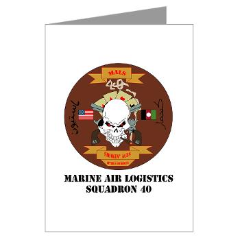 MALS40 - M01 - 02 - Marine Aviation Logistics Squadron 40 (MALS-40) with Text Greeting Cards (Pk of 10) - Click Image to Close