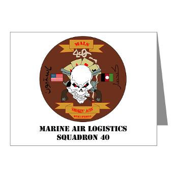 MALS40 - M01 - 02 - Marine Aviation Logistics Squadron 40 (MALS-40) with Text Note Cards (Pk of 20)