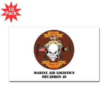 MALS40 - M01 - 01 - Marine Aviation Logistics Squadron 40 (MALS-40) with Text Sticker (Rectangle 10 pk)