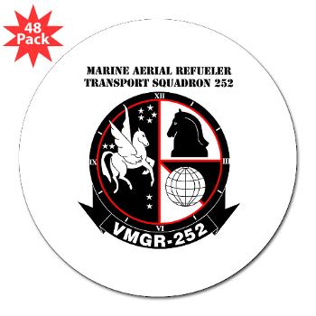 MARTS252 - M01 - 01 - Marine Aerial Refueler Transport Squadron 252 with Text - 3" Lapel Sticker (48 pk)