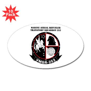 MARTS252 - M01 - 01 - Marine Aerial Refueler Transport Squadron 252 with Text - Sticker (Oval 10 pk) - Click Image to Close