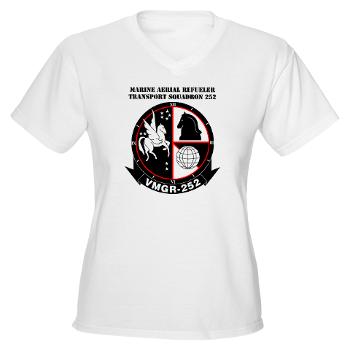 MARTS252 - A01 - 04 - Marine Aerial Refueler Transport Squadron 252 with Text - Women's V -Neck T-Shirt