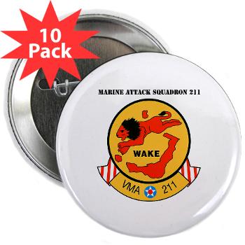 MAS211 - M01 - 01 - Marine Attack Squadron 211 with Text 2.25" Button (10 pack) - Click Image to Close