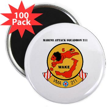 MAS211 - M01 - 01 - Marine Attack Squadron 211 with Text 2.25" Magnet (100 pack)