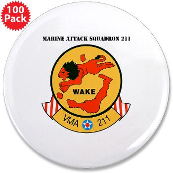 MAS211 - M01 - 01 - Marine Attack Squadron 211 with Text 3.5" Button (100 pack)