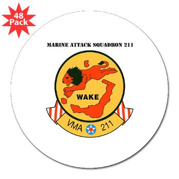 MAS211 - M01 - 01 - Marine Attack Squadron 211 with Text 3" Lapel Sticker (48 pk)