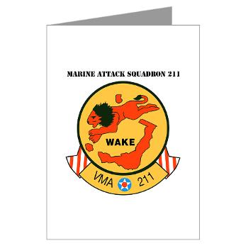 MAS211 - M01 - 02 - Marine Attack Squadron 211 with Text Greeting Cards (Pk of 10) - Click Image to Close