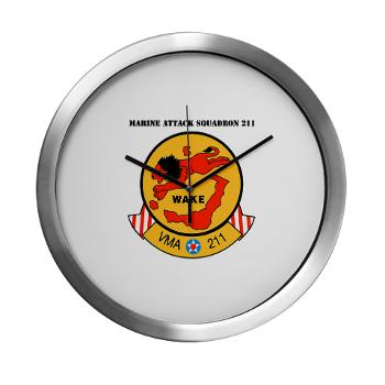 MAS211 - M01 - 03 - Marine Attack Squadron 211 with Text Modern Wall Clock - Click Image to Close