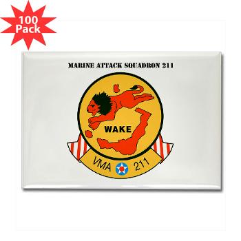 MAS211 - M01 - 01 - Marine Attack Squadron 211 with Text Rectangle Magnet (100 pack)