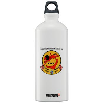 MAS211 - M01 - 03 - Marine Attack Squadron 211 with Text Sigg Water Bottle 1.0L
