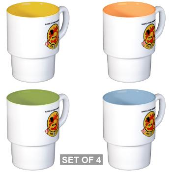 MAS211 - M01 - 03 - Marine Attack Squadron 211 with Text Stackable Mug Set (4 mugs)