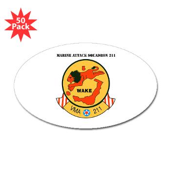 MAS211 - M01 - 01 - Marine Attack Squadron 211 with Text Sticker (Oval 50 pk)